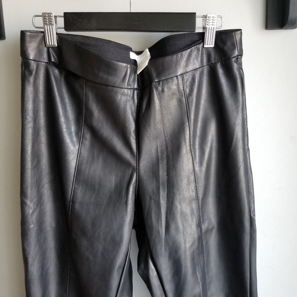 👖H&M BLACK FAUX LEATHER PANTS - Picture 5 of 8